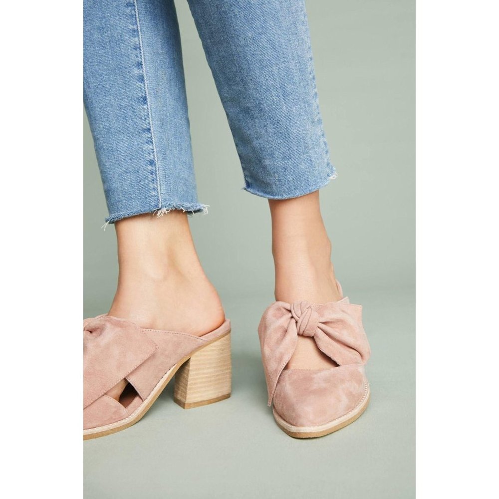 Jeffrey Campbell Cyrus Block Heel Mules in Blush 9